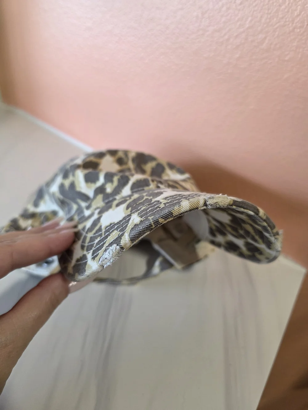 aerie Leopard Print Baseball Cap in Brown and Tan Animal Print Distressed